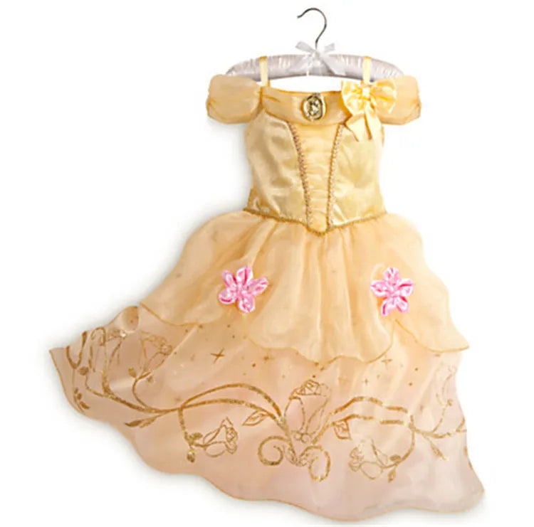 2026 Enfants Princesse Costume Filles Elsa Anna Robe Carnaval Cosplay Blanche Neige Aurora Moana Raiponce Sirène Belle Fête Tenues