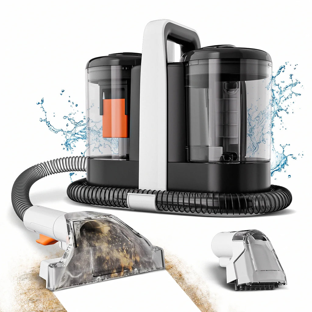 OMESER aspirateur Cleaner 600W 15KPa Nettoyant à moquette portable pour machine de nettoyage intégrée du rembourrage par aspiration et pulvérisation de rideaux sur canapé