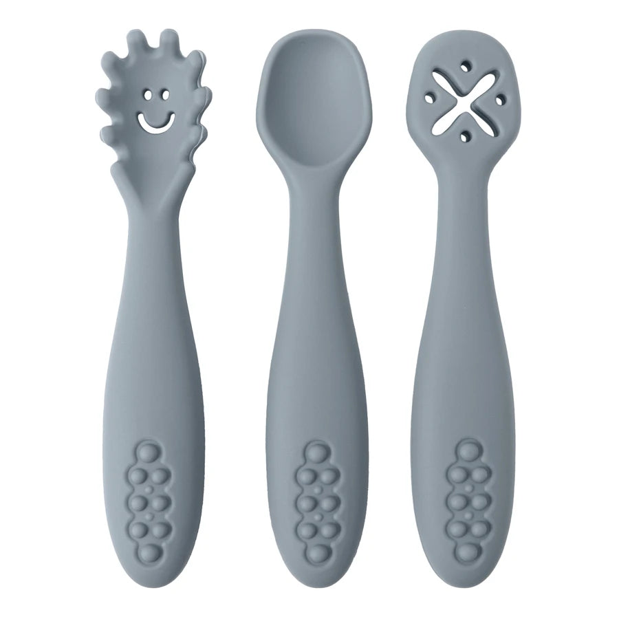 3PCS Mignon Bébé Apprentissage Cuillères Ustensiles Ensemble Nouveau-né Alimentation Cuillère Ensemble Tout-petit Cuillère Sevrage Couverts Enfants Tablewar