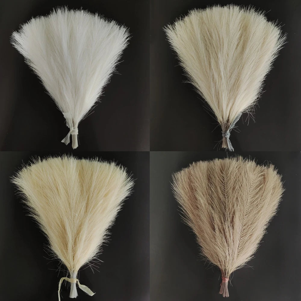 10 pièces Pampas artificiels, herbe moelleuse, roseau, fausse plante pour l’anniversaire, mariage, fête à la maison, décoration de vase, bouquets de fleurs, bricolage