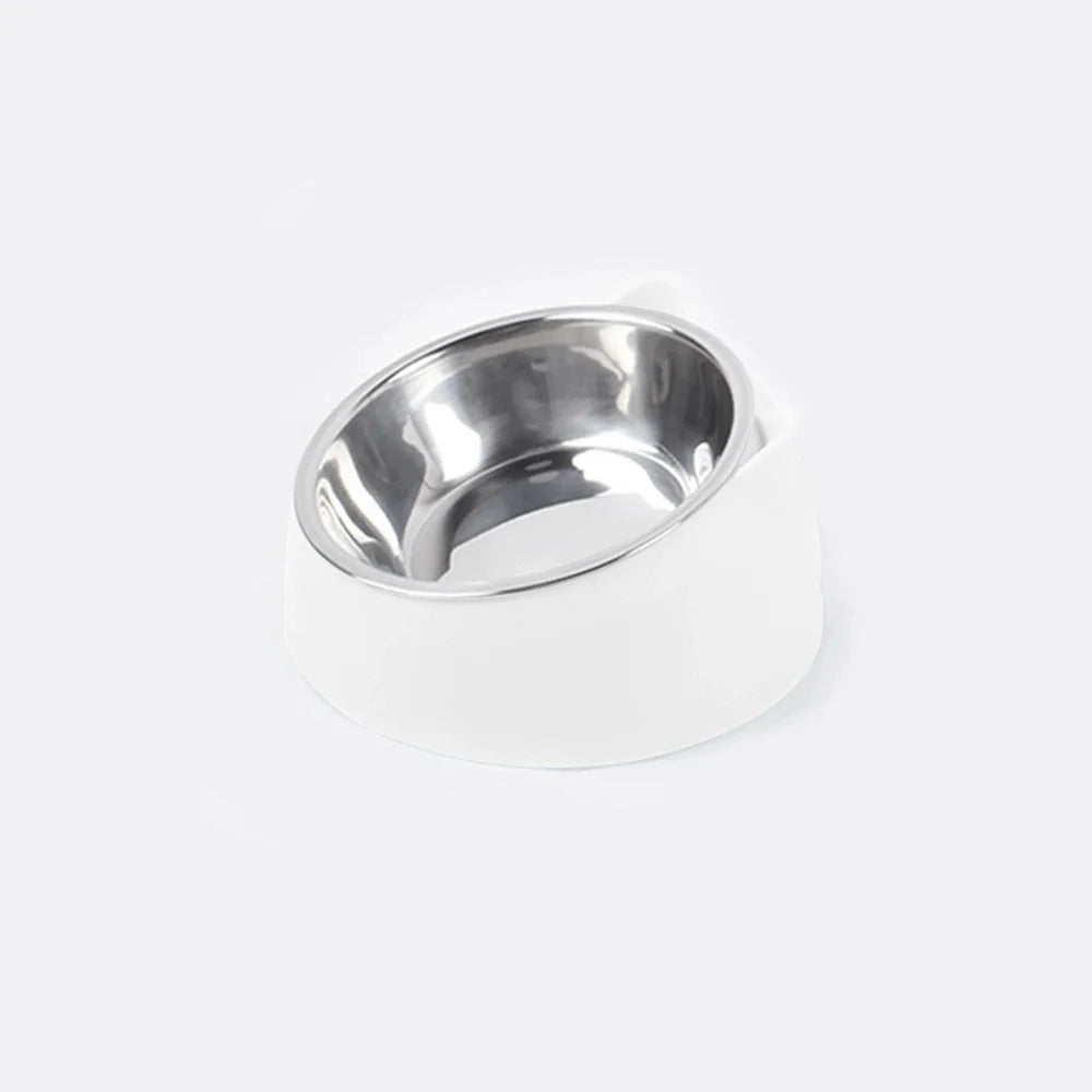 Bol pour chat et chien à 15 degrés surélevé, base antidérapante pour chiot, nourriture pour chat, mangeoire en acier inoxydable, dispositif de sécurité pour le cou incliné, animal de compagnie