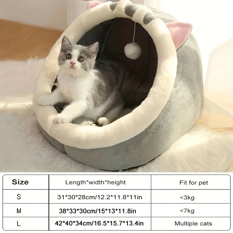 Maison de chat mignonne et douce, lit super pour chat, sommeil chaud et profond, confort, lit pour chat, animaux de compagnie, tente, nid confortable dans la grotte, petit tapis pour chien, sac
