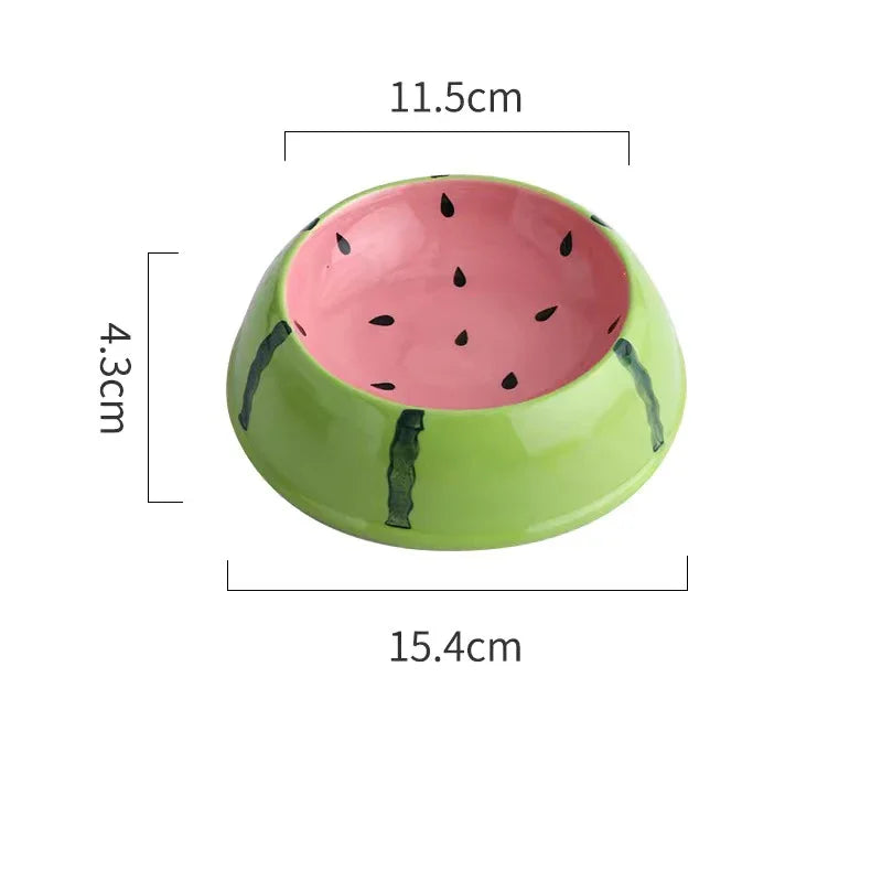 COLLECTION ETE 4 designs mignons, bol en céramique pour animaux, bol à melon d’eau, forme fraise, bol pour chat, petit chien, bol coloré pour fournisseurs d’eau, bol pour chat