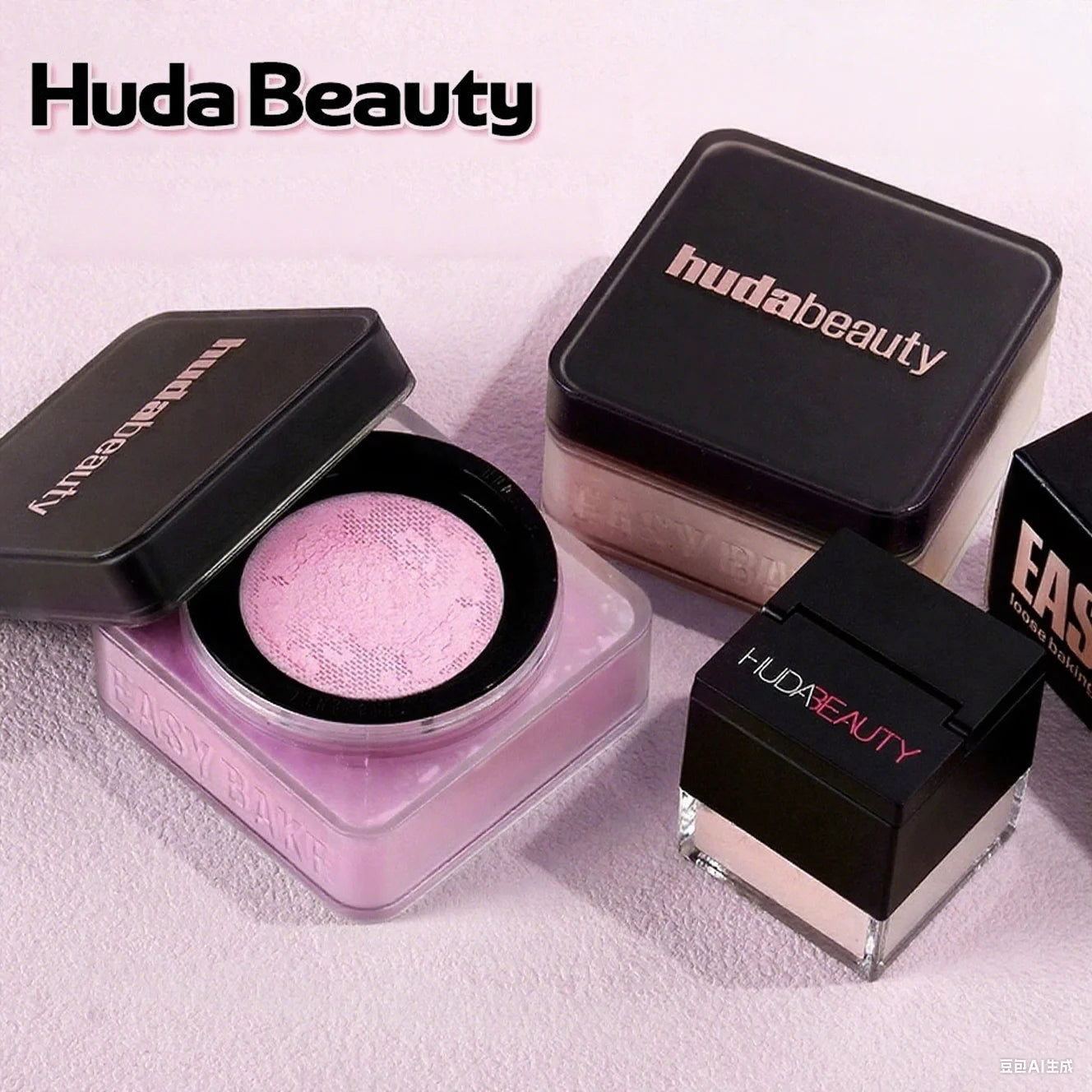 Huda Beauty, poudre délicate à prendre en charge, longue tenue, sans perte de maquillage, contrôle de l’huile, blocage de l’humidité, création d’un maquillage à base zéro pore