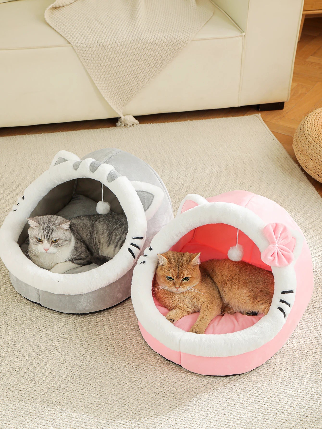 Maison de chat mignonne et douce, lit super pour chat, sommeil chaud et profond, confort, lit pour chat, animaux de compagnie, tente, nid confortable dans la grotte, petit tapis pour chien, sac