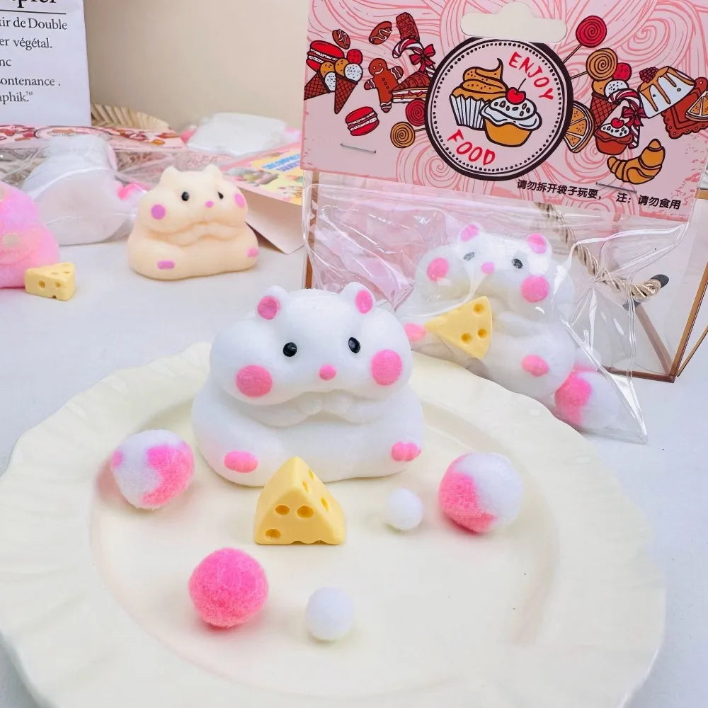 Nouveau hamster moelleux kawaii à montée lente avec une texture mochi hamster moelleux fait main pelucheux