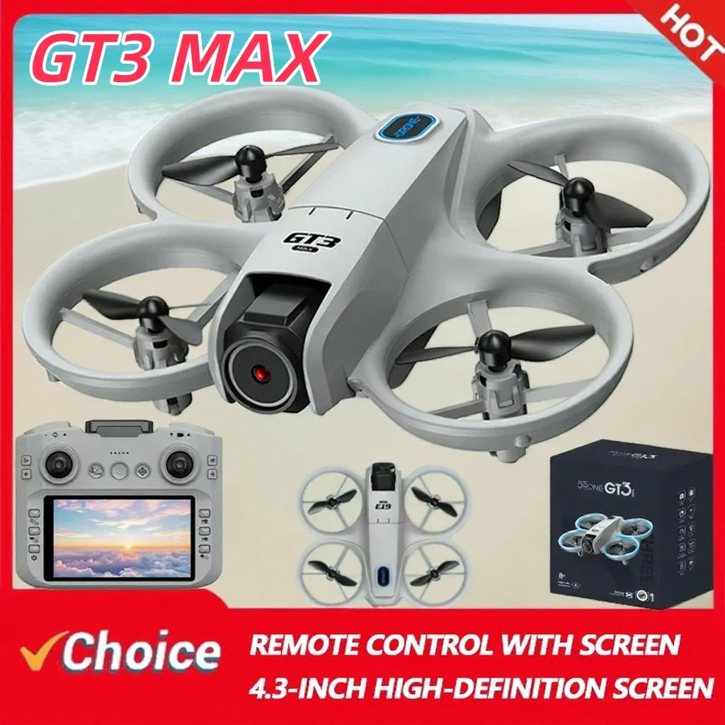 GT3 MAX Drone 8K HD 4.3" Télécommande Mode sans tête Hélicoptère 360° Flip Quadcopter Jouets Mini Drone Fors Jouet pour enfant Cadeaux