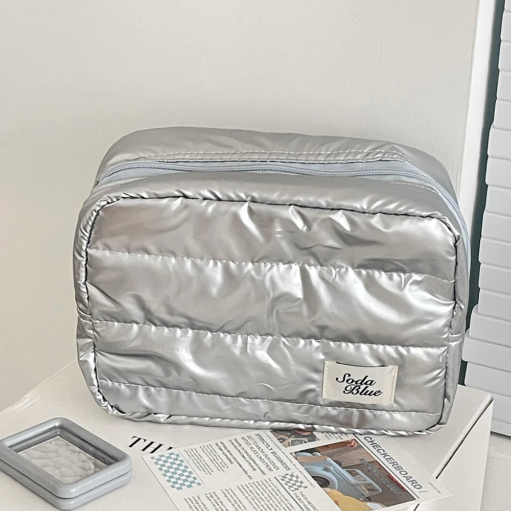 Sac grande capacité, maquillage imperméable, sac à main, voyage, femme, produits cosmétiques, articles de toilette, pochette, élégante fermeture éclair carrée pour femmes