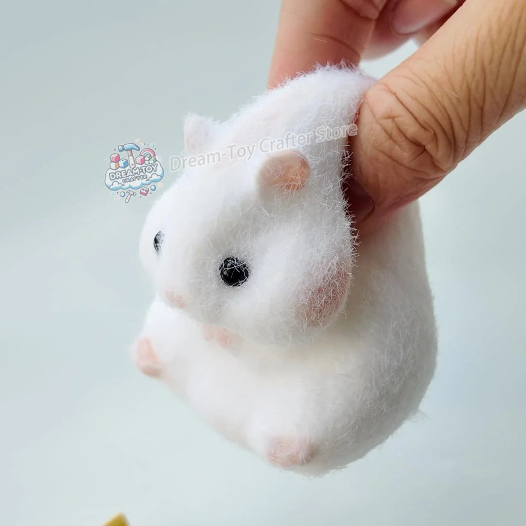Jouet Squeeze Hamster en peluche mignon et pelucheux fait main, table squishy, anti-stress, fidget, soulagement du stress, décompression