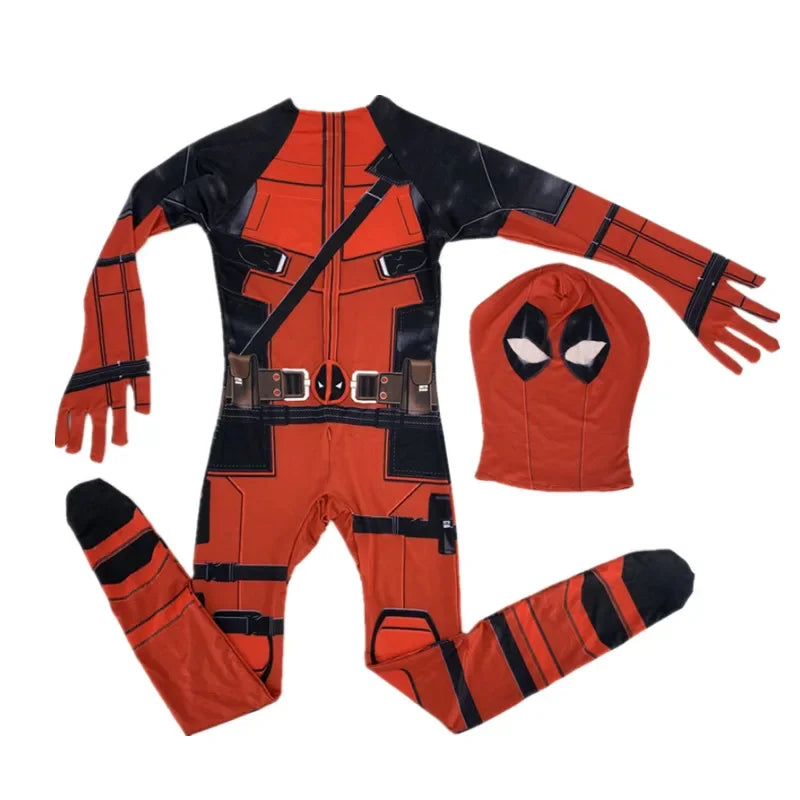 Super-héros pour enfants Grenouillère Personnage de film Jeu de rôle Masque Costume d’Halloween Araignée Motif Costume Enfants Cadeau de vacances