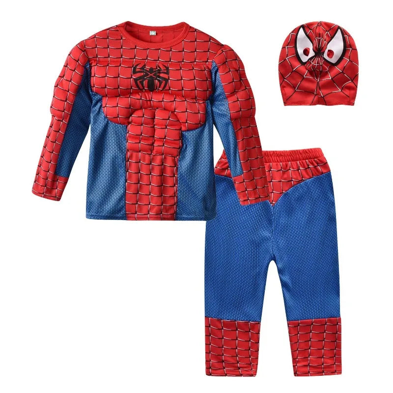 Super-héros des Avengers Hulk Captain America Cosplay Costume Garçons Filles Spiderman Costume musculaire Halloween Carnaval Vêtements de fête