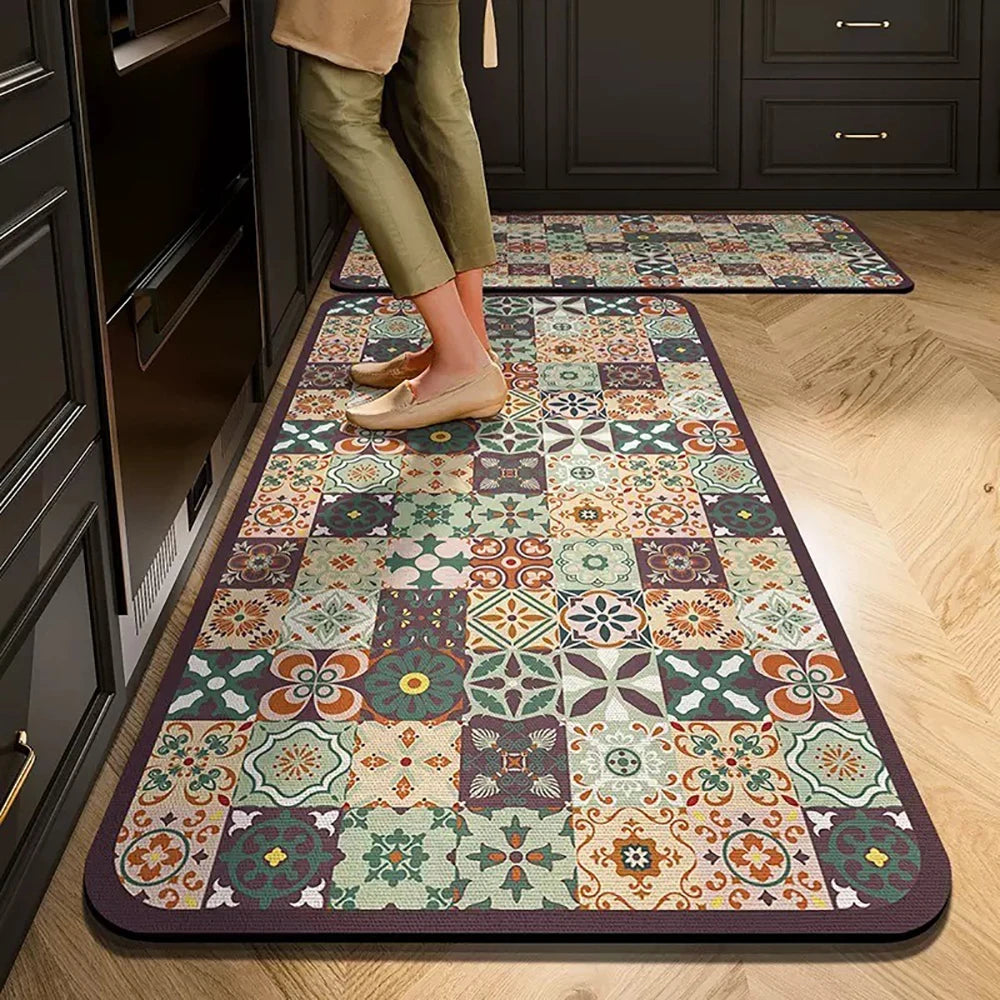 Tapis de cuisine antidérapant, longs tapis en velours de cristal pour le salon, tapis de pied absorbants, paillasson de chambre, paillasson transparent, petits tapis