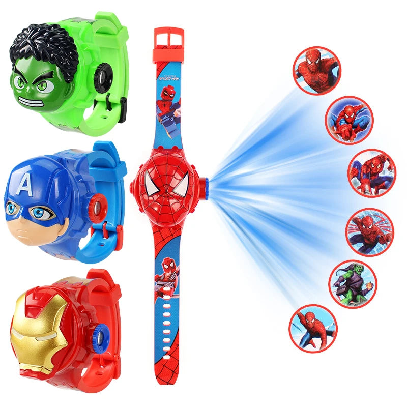 Projection de mode Spider-Man Montres pour enfants pour garçons Captain America Iron Man Montre pour enfants Horloge numérique Jouets d’étudiants Cadeaux