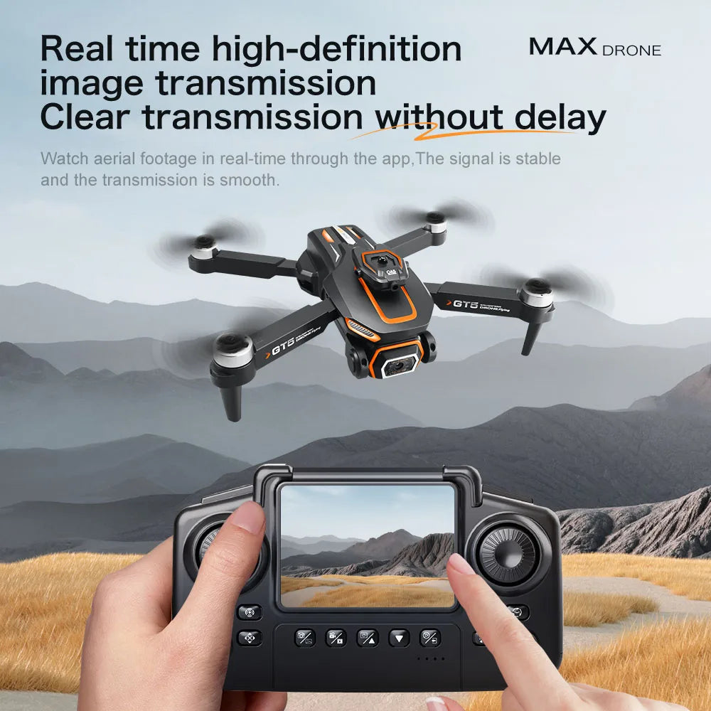Lenovo GT5 Mini Drone 4K Professionnel 8K HD Caméra RC avec écran Brushless flux optique Quadcopter Obstacle Avoidance
