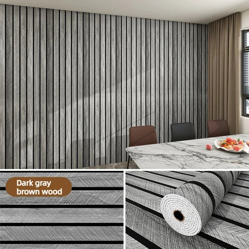Papier peint épais brun en forme de grille, motif plaid, imperméable et résistant à l’humidité, idéal pour les murs, les plafonds, la décoration intérieure
