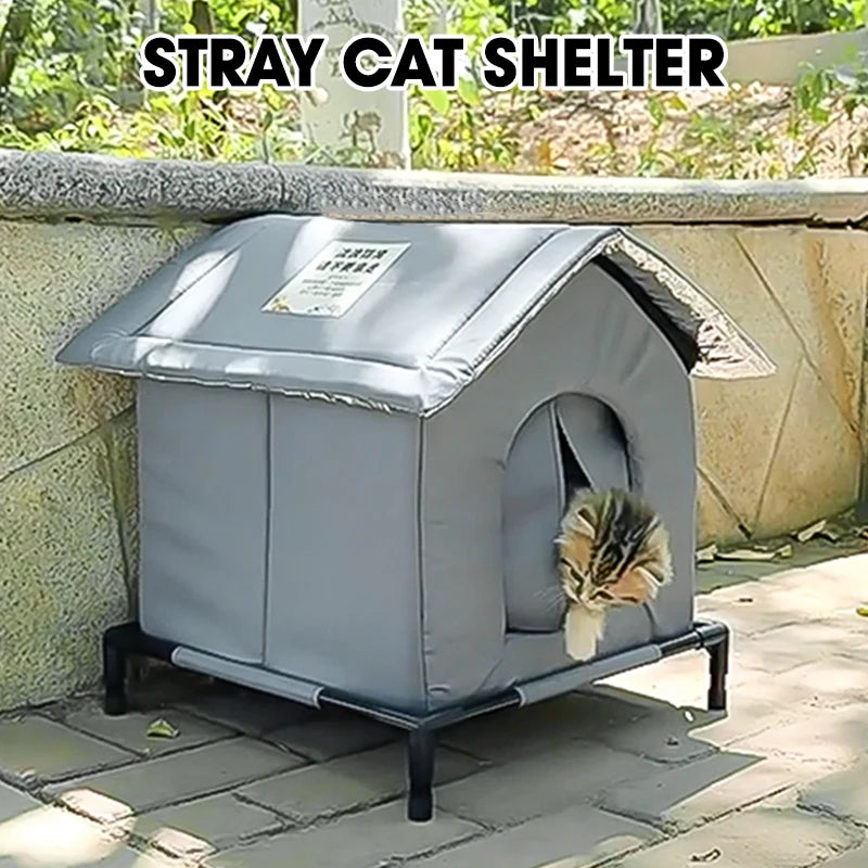 Maison extérieure imperméable pour animaux de compagnie, nid de chat épaissi, quatre saisons, maison universelle pour animaux de compagnie, pliable, lavable, pour petits animaux de compagnie