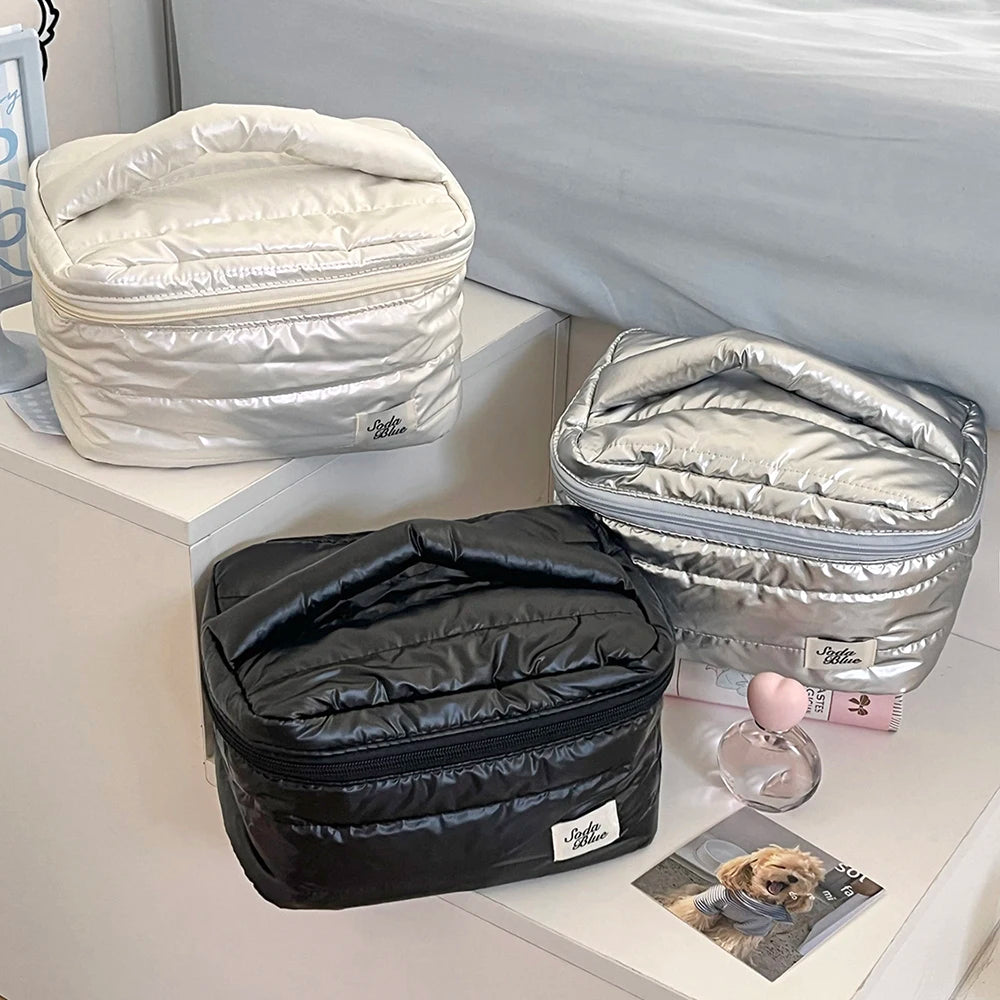Sac grande capacité, maquillage imperméable, sac à main, voyage, femme, produits cosmétiques, articles de toilette, pochette, élégante fermeture éclair carrée pour femmes