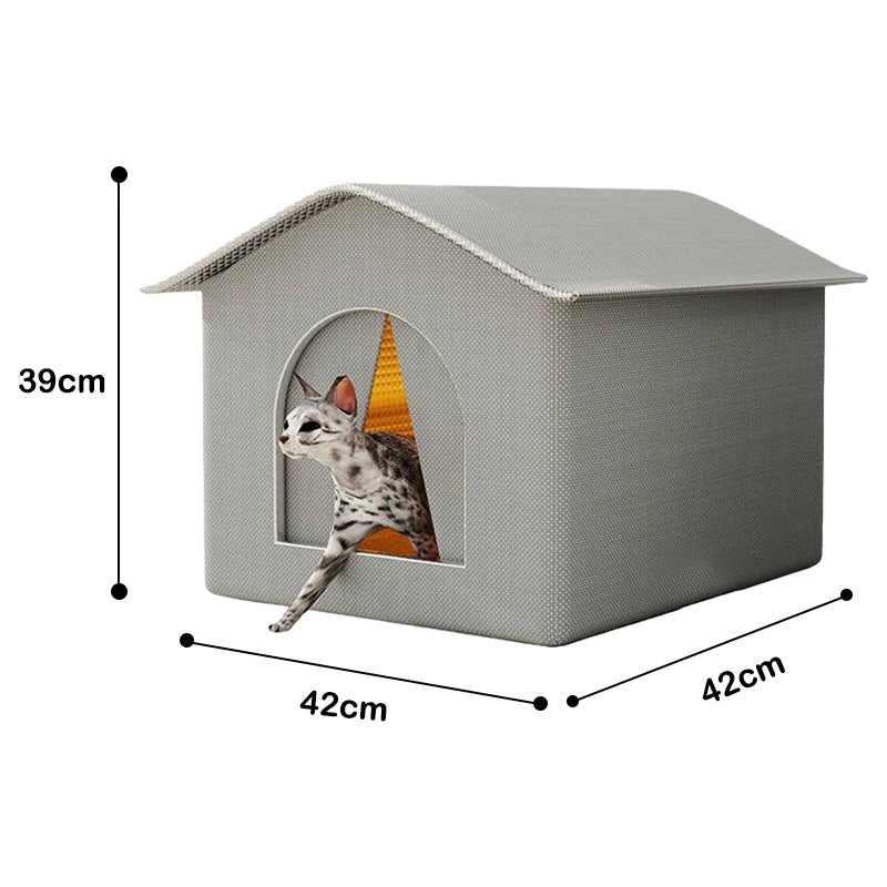 Maison extérieure imperméable pour animaux de compagnie, nid de chat épaissi, quatre saisons, maison universelle pour animaux de compagnie, pliable, lavable, pour petits animaux de compagnie