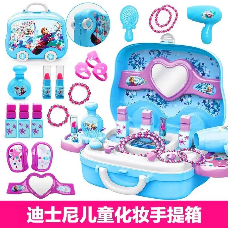 Simulation de maquillage Disney Frozen Accessoires Jouets Authentiques autorisés Elsa Princesse Valise Enfants Jouer Maison Fille