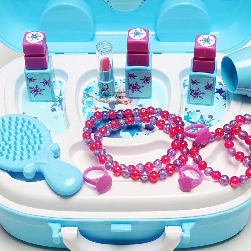 Simulation de maquillage Disney Frozen Accessoires Jouets Authentiques autorisés Elsa Princesse Valise Enfants Jouer Maison Fille