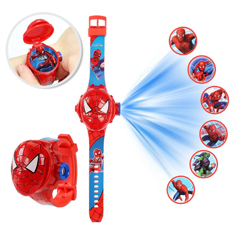 Projection de mode Spider-Man Montres pour enfants pour garçons Captain America Iron Man Montre pour enfants Horloge numérique Jouets d’étudiants Cadeaux