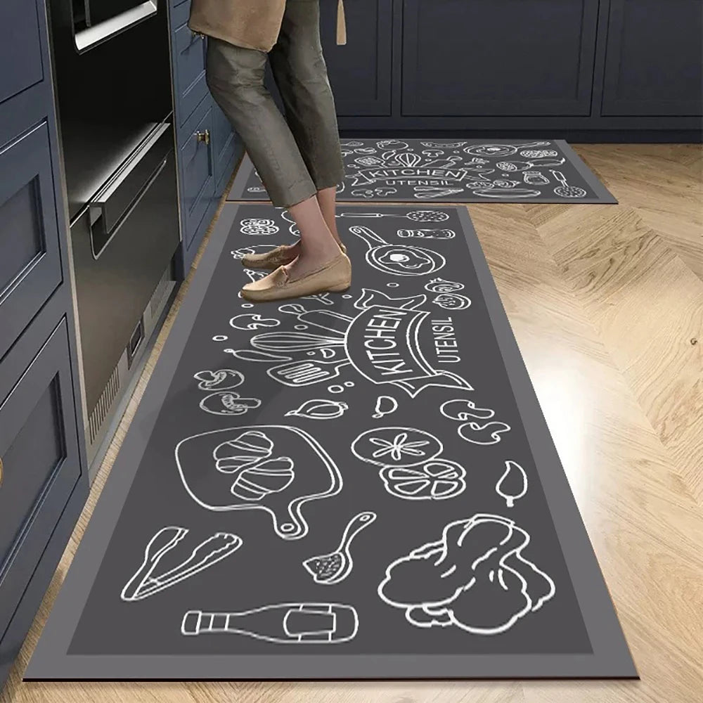 Tapis de cuisine antidérapant, longs tapis en velours de cristal pour le salon, tapis de pied absorbants, paillasson de chambre, paillasson transparent, petits tapis