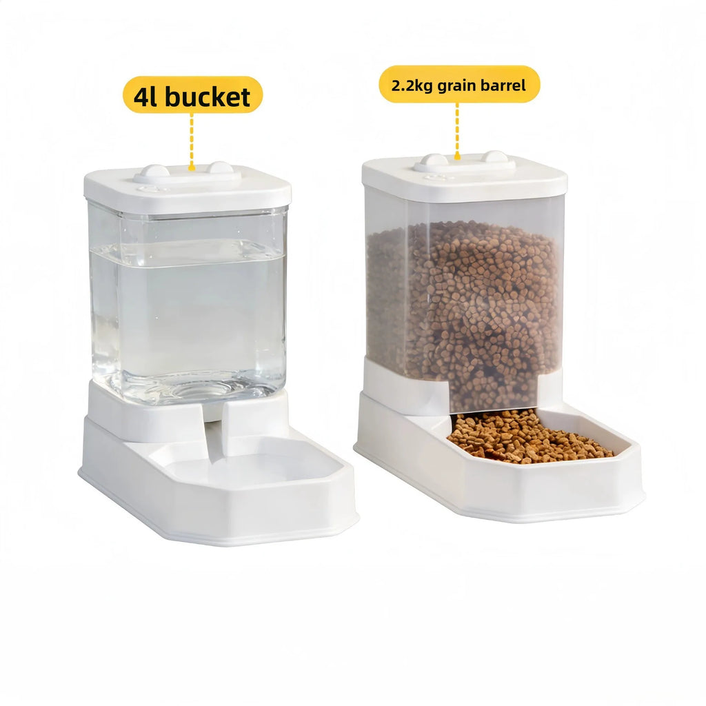 4L Set d’alimentation et d’abreuvoir automatiques pour chats de grande capacité | Distributeur de nourriture pour animaux de compagnie par gravité pour chats et chiens | Sans BPA et sans danger électrique