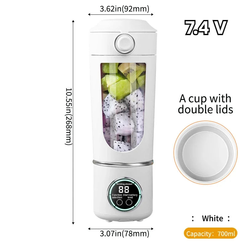 Nouveau mélangeur portable de fabricant de jus pour les milkshakes, smoothies 700ML, couleurs multiples, 12 lames, mélange rapide 2 en 1 blender, centrifugeuse à bouteille