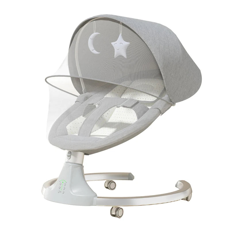 Berceau de bébé électrique Bluetooth avec moustiquaire, musique Bluetooth, chaise à bascule pour bébé, berceau multifonctionnel pour nouveau-nés 2024