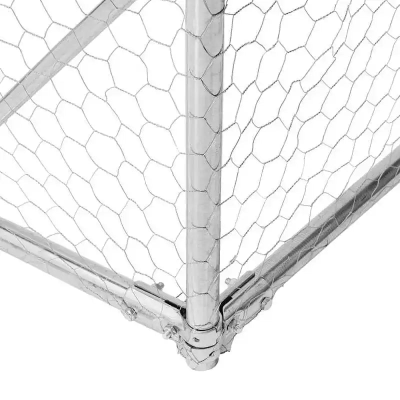 Chenil extérieur pour chien avec porte, 2 X 4 X 1 M, acier galvanisé, niche extérieure pour chien avec porte, acier galvanisé, grand chenil 2X4X1M