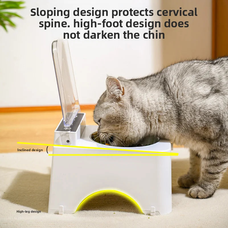 Bol intelligent pour chat, bol pour animaux de compagnie, distributeur de nourriture pour chat et chien, capteur infrarouge, couvercle à ouverture automatique, distributeur de nourriture pour chat anti-souris