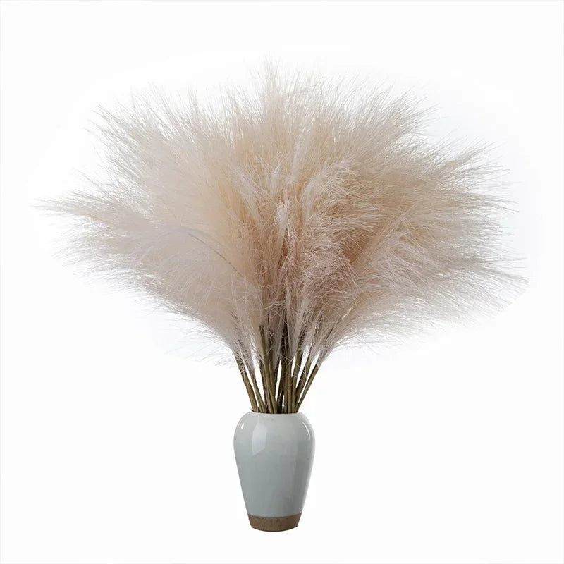 10Pcs Fleurs artificielles Pampa Herbe Fausse plante Roseau Décoration de mariage Fleurs Bleu Pampa Bouquet Boho Décor Maison Accessoires