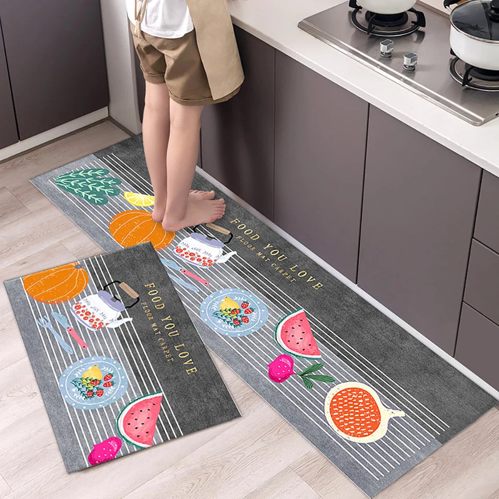 Tapis de cuisine antidérapant, longs tapis en velours de cristal pour le salon, tapis de pied absorbants, paillasson de chambre, paillasson transparent, petits tapis
