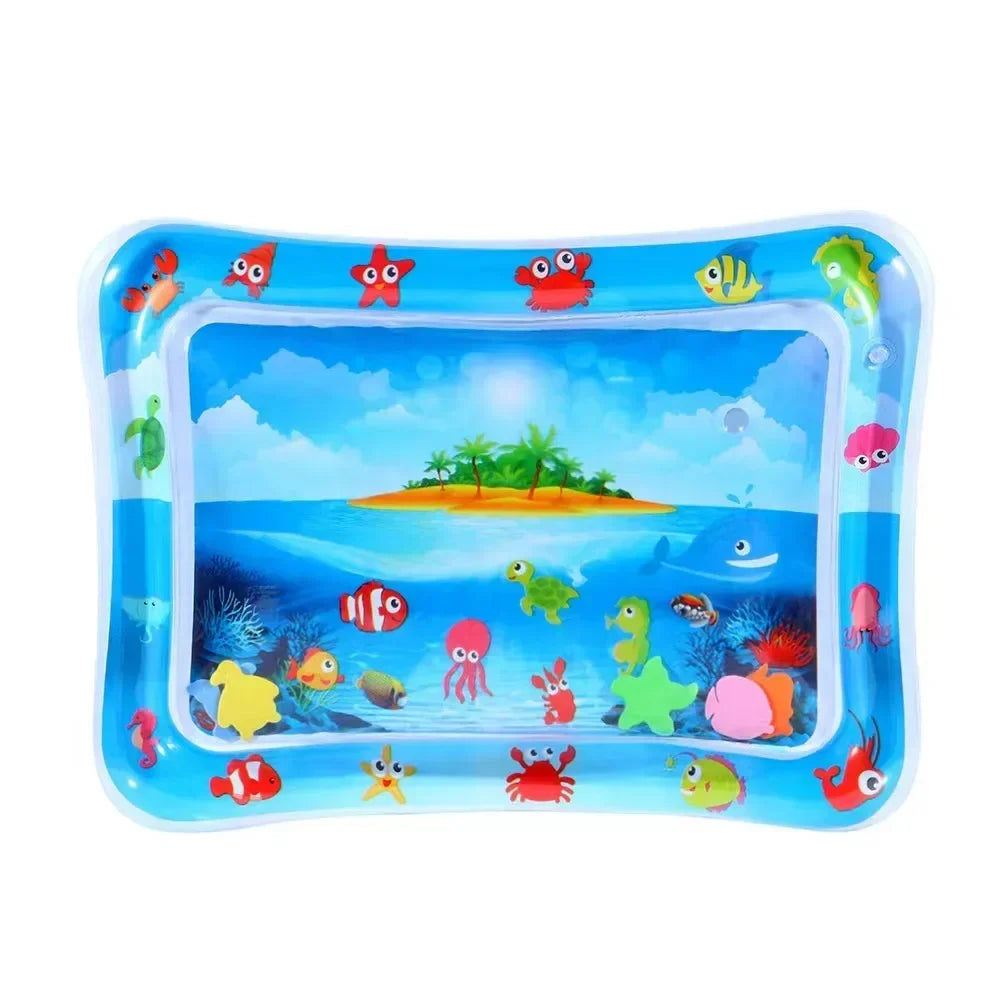 Tapis de jeu gonflable pour bébé en PVC, coussin gonflable, temps passé sur le ventre, matelas d’eau pour tout-petits, éducation précoce, développement d’activité, jouets