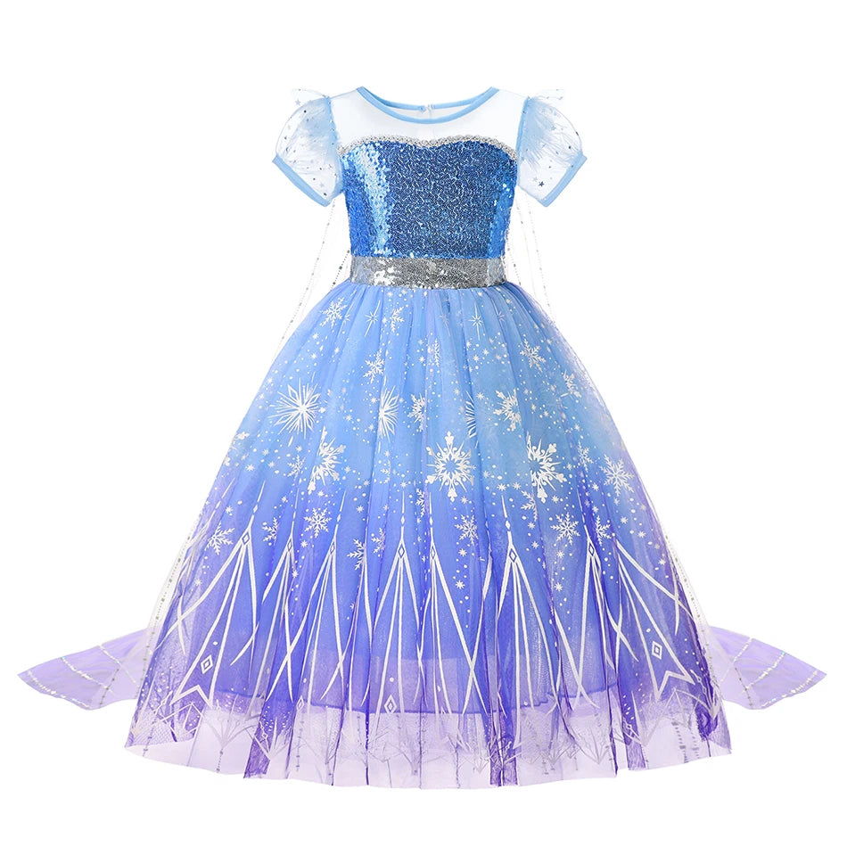2026 Enfants Princesse Costume Filles Elsa Anna Robe Carnaval Cosplay Blanche Neige Aurora Moana Raiponce Sirène Belle Fête Tenues