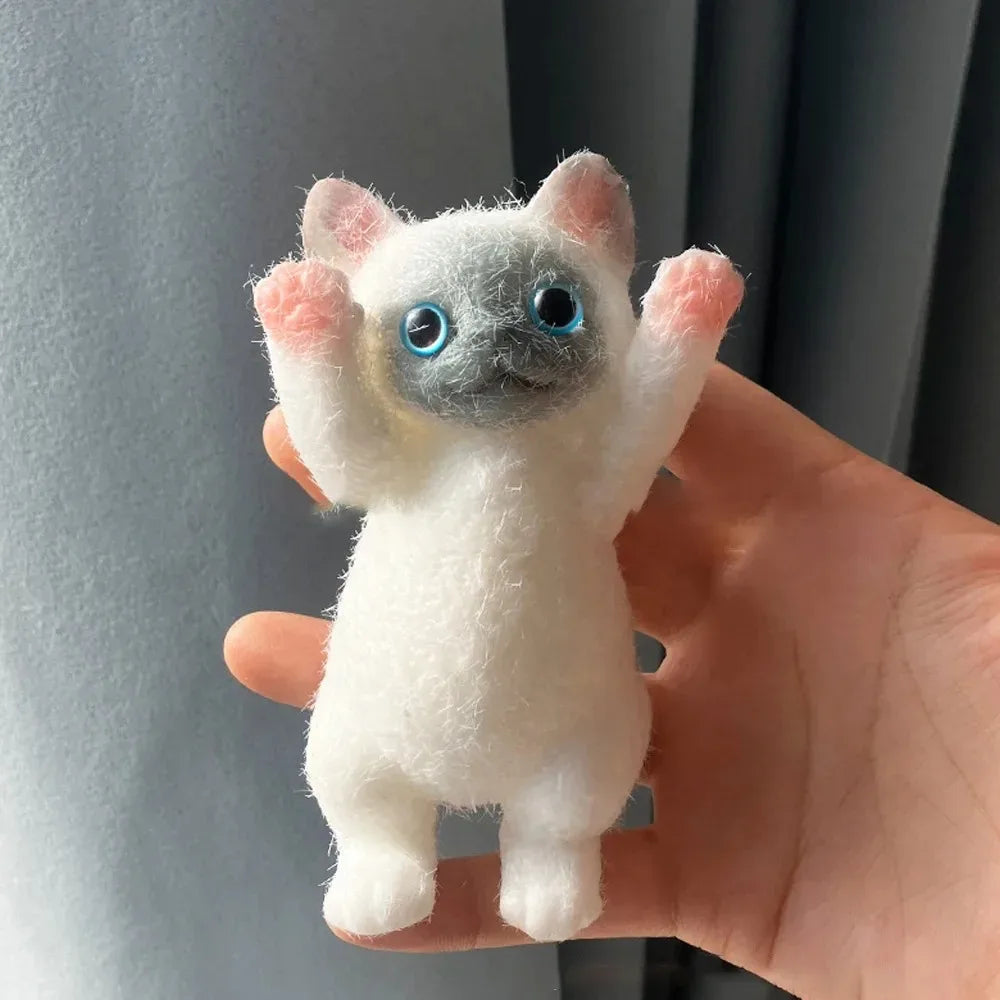 13CM Mignon Taba Chat moelleux, moelleux, collant, réaliste, chat, stress soulageant, simulation de jouet, poupée Chats, cadeau éjectable pour enfants, adultes