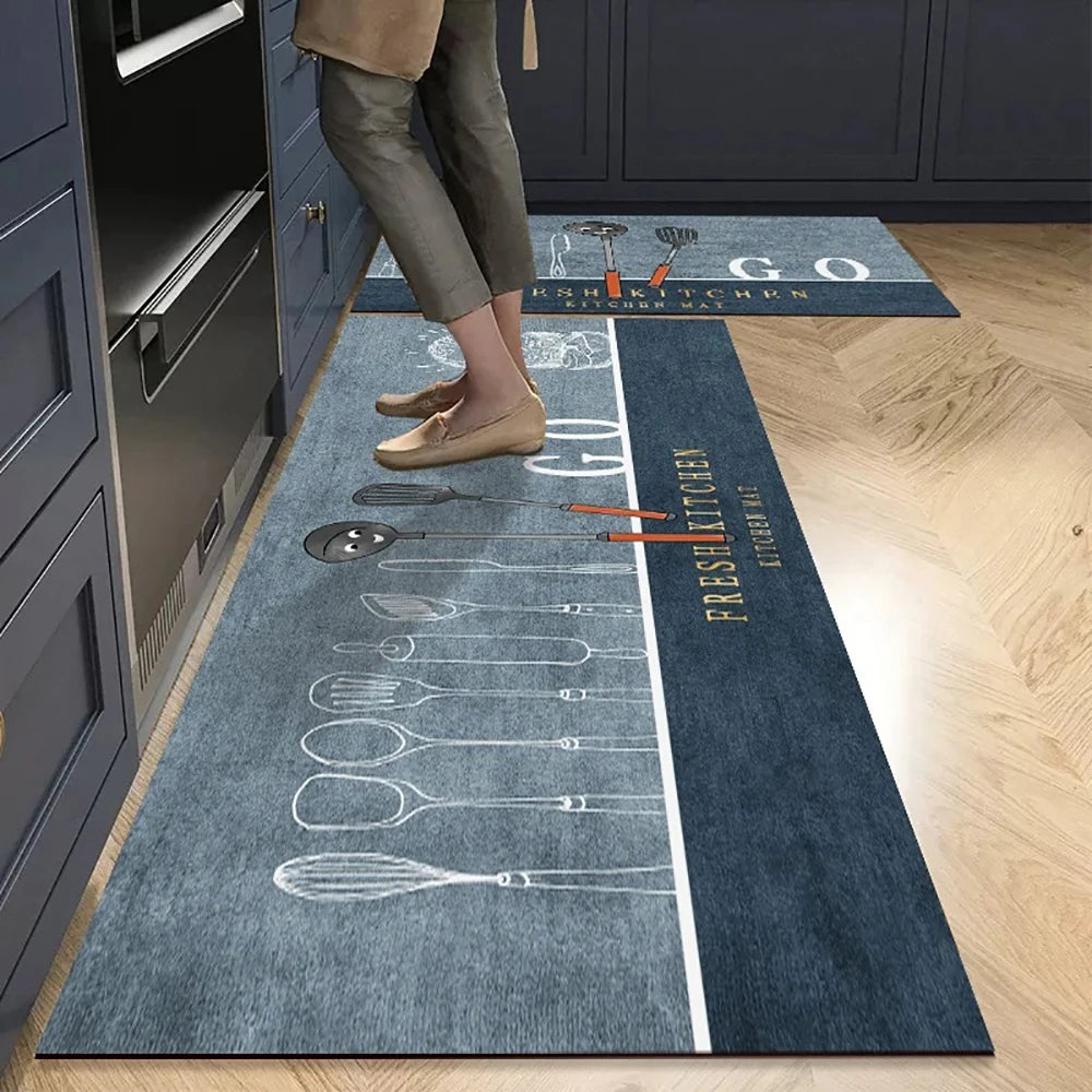 Tapis de cuisine antidérapant, longs tapis en velours de cristal pour le salon, tapis de pied absorbants, paillasson de chambre, paillasson transparent, petits tapis