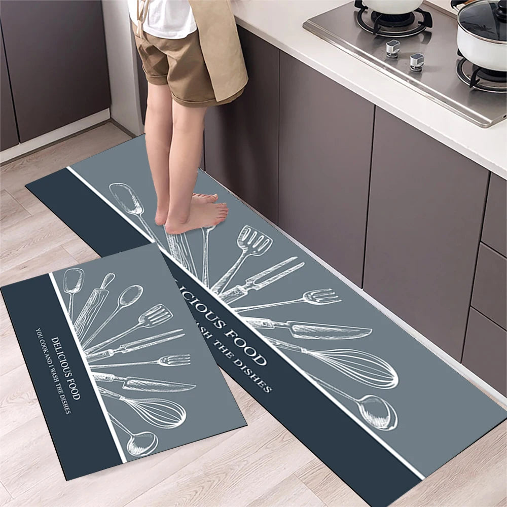 Tapis de cuisine antidérapant, longs tapis en velours de cristal pour le salon, tapis de pied absorbants, paillasson de chambre, paillasson transparent, petits tapis