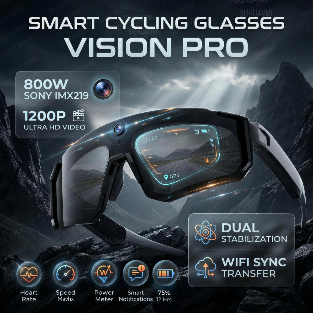 AI Voice Translate Lunettes intelligentes SPORT 1200P Caméra d’enregistrement vidéo Bluetooth WiFi Anti-Shake Lentille polarisée Conduite Lunettes de sport