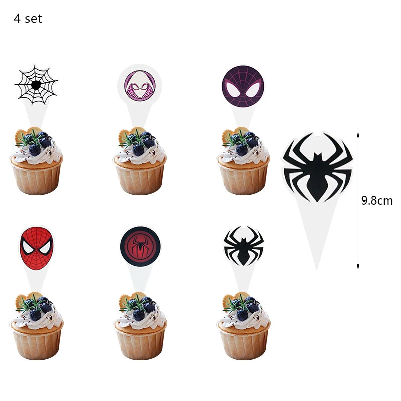 Décoration de fête d’anniversaire SpiderMan, ballons en latex et aluminium, vaisselle jetable pour enfant, fournitures d’événement, bannière en arrière-plan