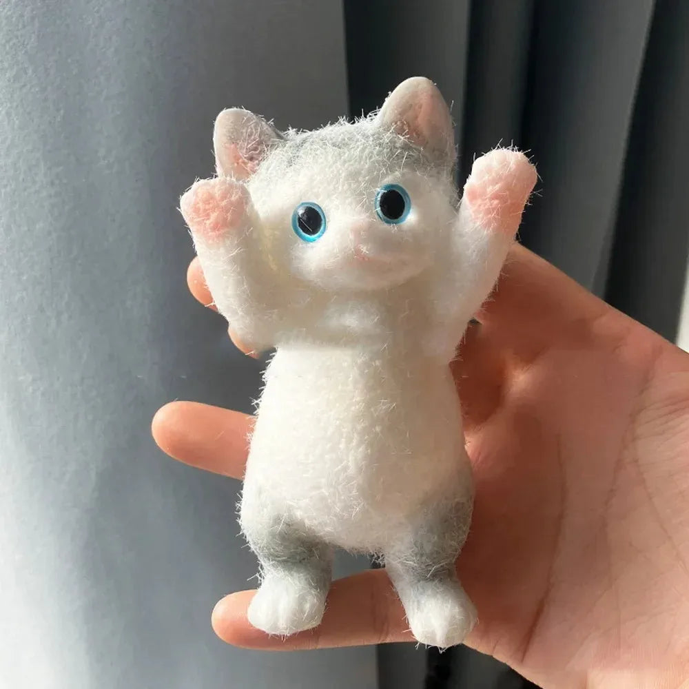 13CM Mignon Taba Chat moelleux, moelleux, collant, réaliste, chat, stress soulageant, simulation de jouet, poupée Chats, cadeau éjectable pour enfants, adultes