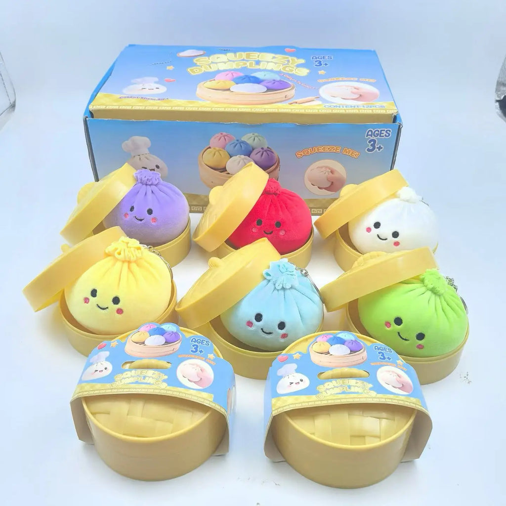Boules de peluche en peluche, boules anti-stress, jouets sensoriels sur neige, simulation alimentaire, petits pains à la vapeur, boule de pâte pressée, cadeaux