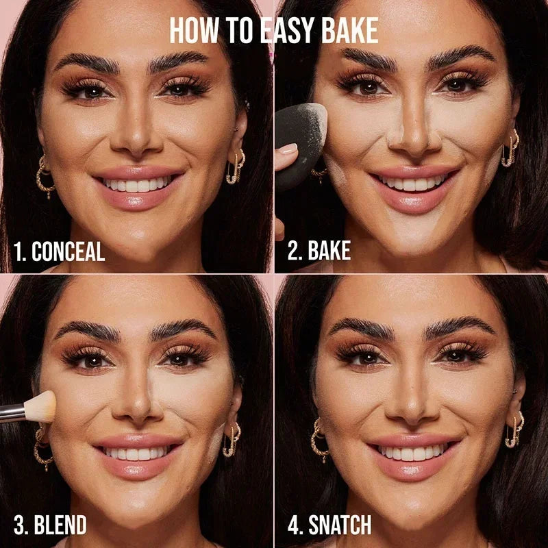 Huda Beauty, poudre délicate à prendre en charge, longue tenue, sans perte de maquillage, contrôle de l’huile, blocage de l’humidité, création d’un maquillage à base zéro pore