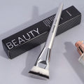 MAANGE Pinceau à fond de teint simple, tube rond et plat avec boîte de poudre, blush, anti-cernes, pinceau à maquillage, outil de maquillage doux pour la peau