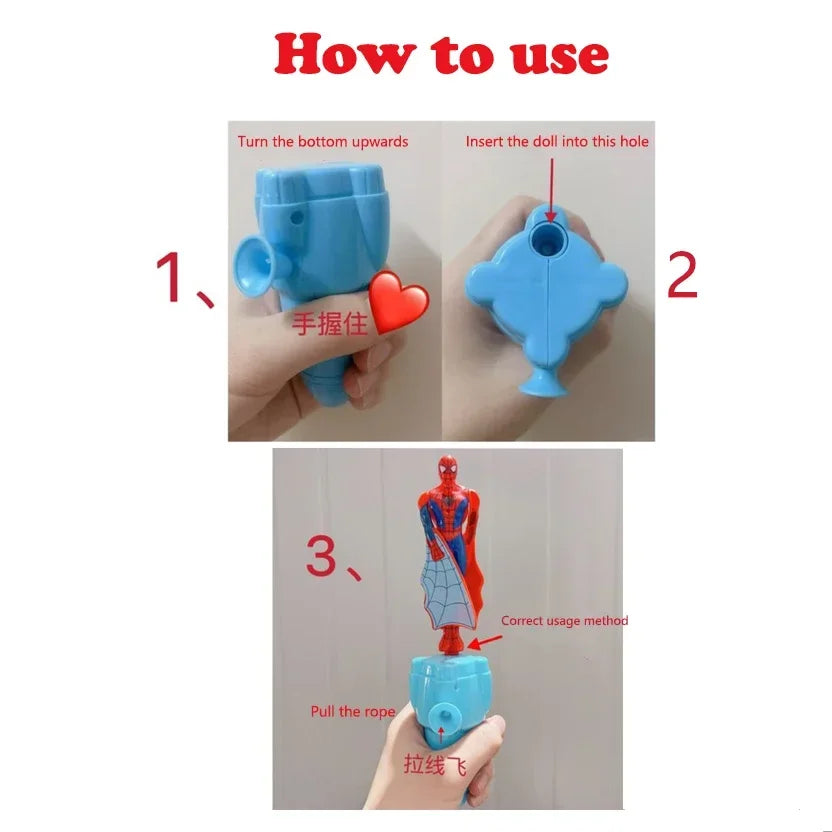 jouet / Jeux Figurine volante Spiderman Bamboo Dragonfly Jouet volant Iron Man Capitaine Ficelle Rotative Jouets volants Jouet d’extérieur pour garçons Enfants Cadeau