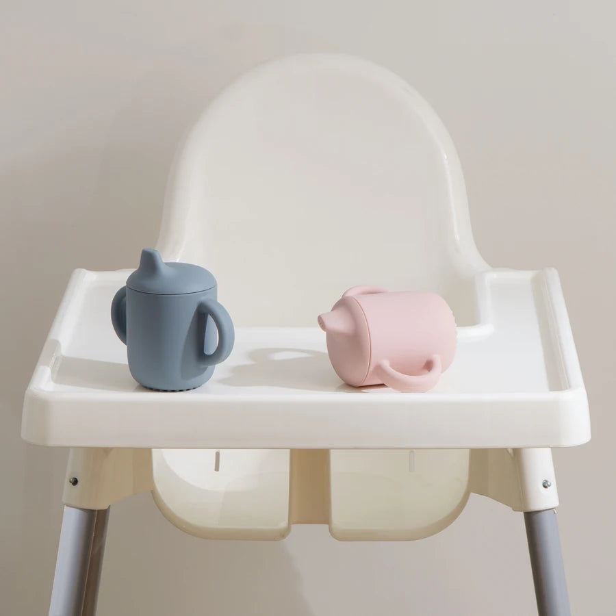 1PCS Gobelets en silicone pour l’alimentation des bébés, pour nourrissons et jeunes enfants, gobelets d’apprentissage portatifs, manche à main, gobelets d’eau potable, articles pour bébés