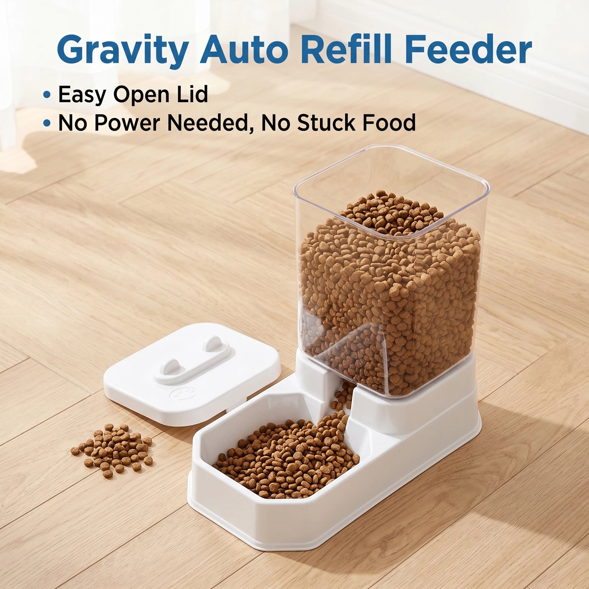 4L Set d’alimentation et d’abreuvoir automatiques pour chats de grande capacité | Distributeur de nourriture pour animaux de compagnie par gravité pour chats et chiens | Sans BPA et sans danger électrique