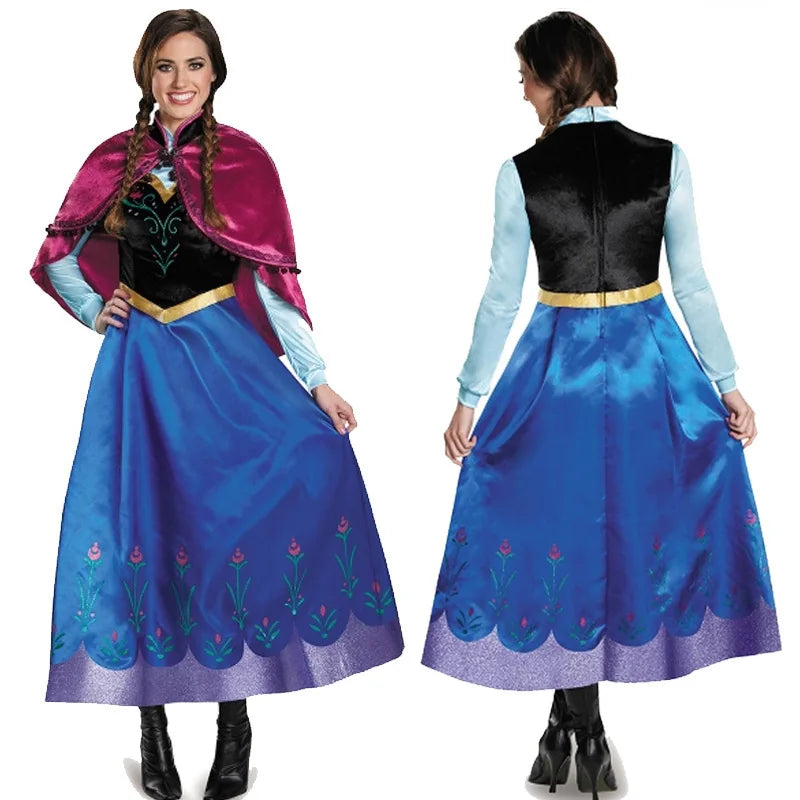 Robe de princesse Elsa Anna, cosplay, maquillage, bal, robe d’Halloween, costume de carnaval