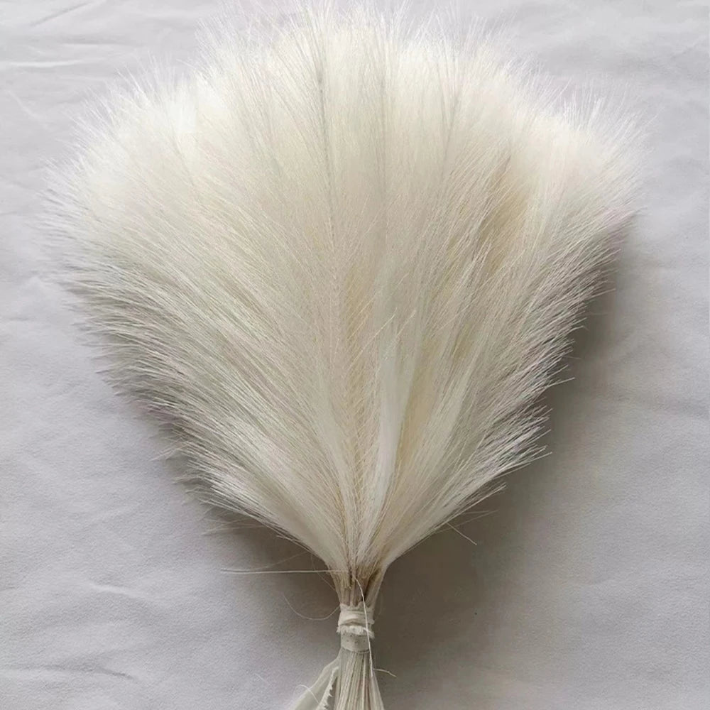 10 pièces Pampas artificiels, herbe moelleuse, roseau, fausse plante pour l’anniversaire, mariage, fête à la maison, décoration de vase, bouquets de fleurs, bricolage