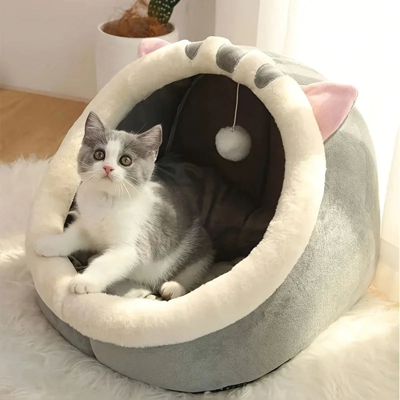 Maison de chat mignonne et douce, lit super pour chat, sommeil chaud et profond, confort, lit pour chat, animaux de compagnie, tente, nid confortable dans la grotte, petit tapis pour chien, sac